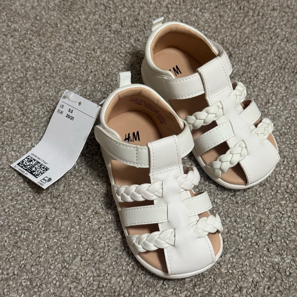 2025 H&M White Toddler Baby Sandals -NEW with Tags